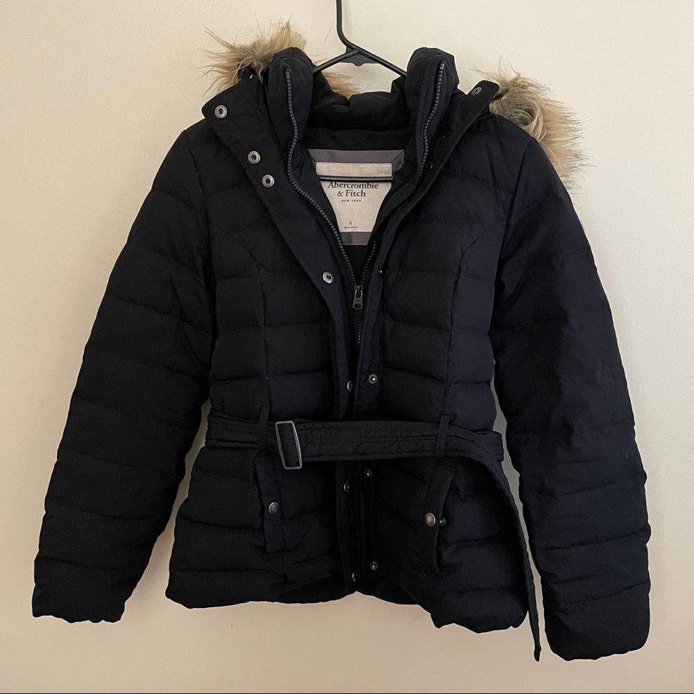 Abercrombie & Fitch Navy Hooded Parka
